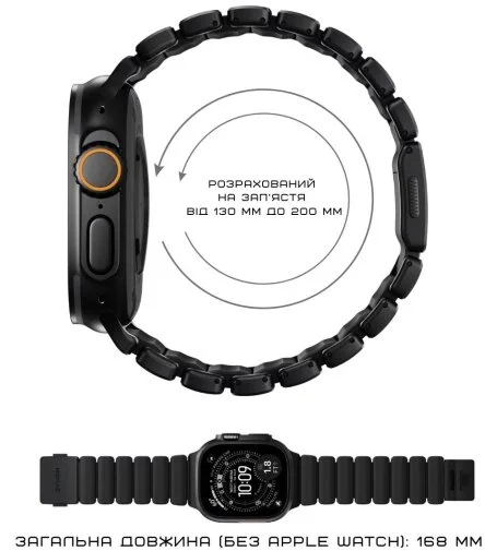 Фото: Ремінець Nomad for Apple Watch 46/49mm - Stratos Black Hardware Black (NM011154858) № 18 | KTC