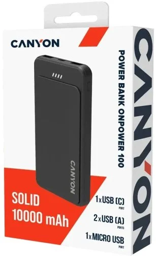 Фото: Батарея універсальна Canyon OnPower 100 10000mAh Black (CNS-CPB100B) № 10 | KTC
