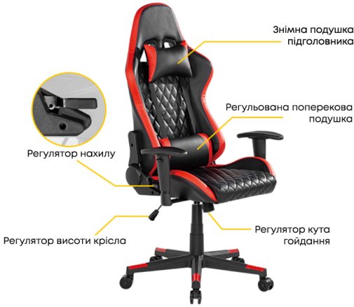 Крісло HiSmart CH06-24 Black/Red (HS082819)