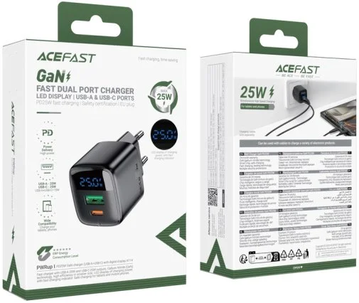 Фото: Зарядний пристрій Acefast A114 GAN 25W Black (6974316284437) № 12 | KTC