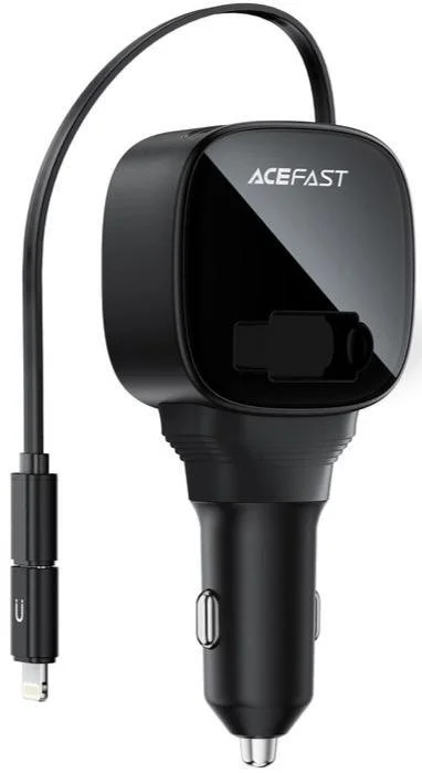 Фото: Автомобільний зарядний пристрій Acefast B17 95W with telescopic cable Black (6974316285946) № 9 | KTC
