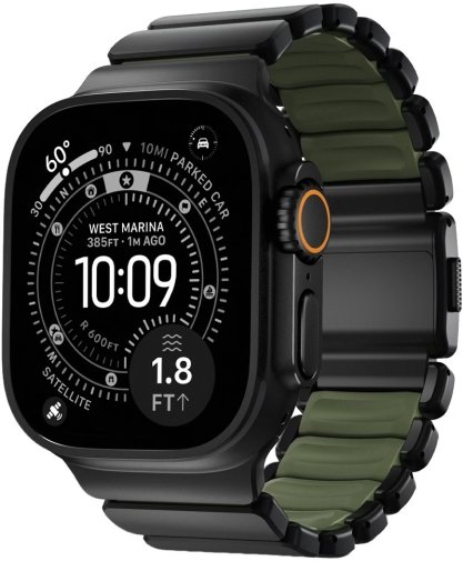 Ремінець Nomad for Apple Watch 46/49mm - Stratos Black Hardware Forest (NM009575858)