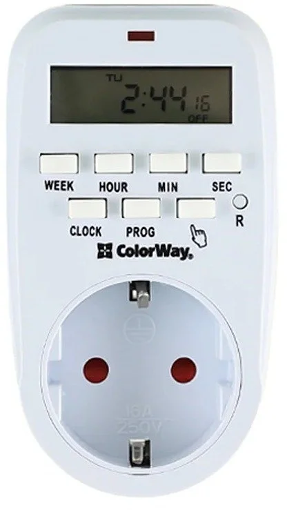 Фото: Таймер-розетка ColorWay CW-STE01-7D White № 11 | KTC
