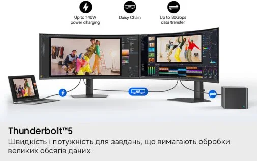 Фото: Монітор Samsung ViewFinity HRM S85TH Black (LS40H850TAIXUA) - 40" VA / 5120x2160 / 144 Гц / AMD FreeSync Premium / HAS № 19 | KTC