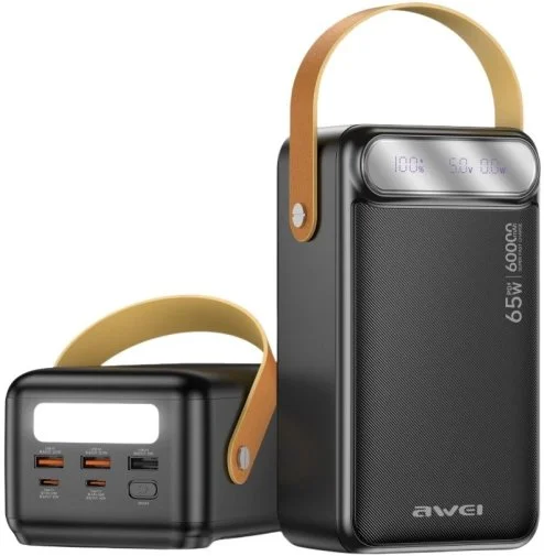 Фото: Батарея універсальна Awei PA-82 60000mAh 65W Black (6954284029568) № 5 | KTC