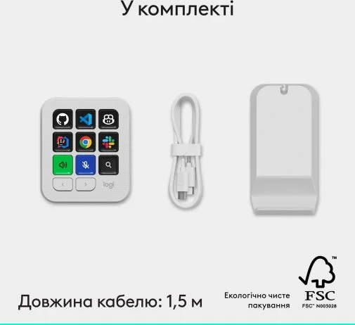 Фото: Клавіатура Logitech MX Keypad Pale Grey (920-013892) № 24 | KTC