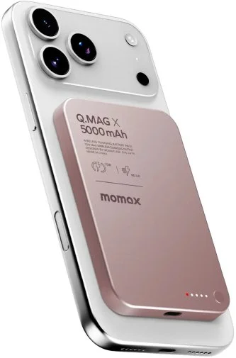 Фото: Батарея універсальна Momax Q.MAG X 5000mAh 20W / Qi 15W Pink (IP116AP) № 17 | KTC