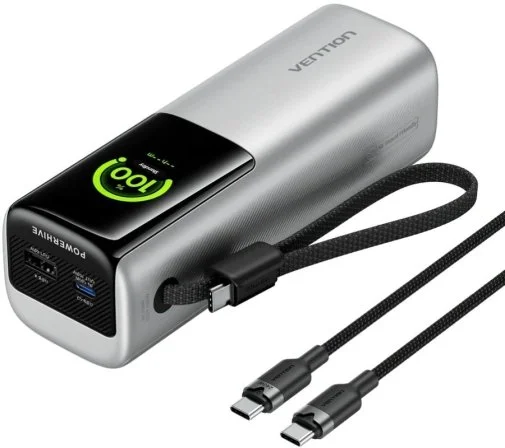 Фото: Батарея універсальна Vention FKGI0 27000mAh 200W Silver Built-in USB-C № 11 | KTC