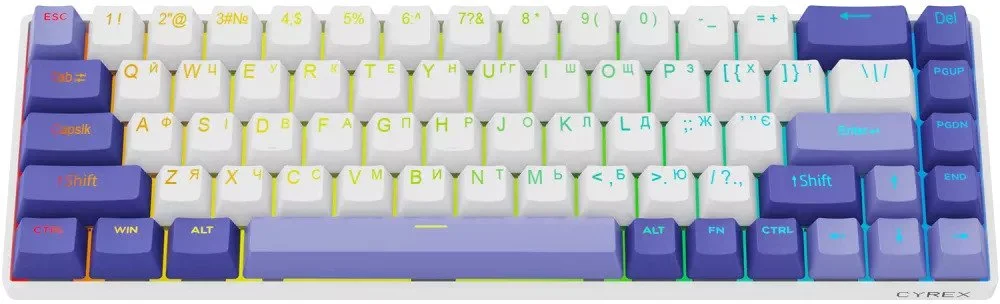 Фото: Клавіатура Proove Gaming Cyrex KTT AquaPrime Magnetic White/Purple (MKCR00022417) № 15 | KTC