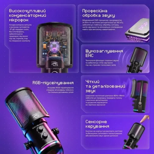 Фото: Мікрофон Proove Gaming Gryphon Black (GMGR00022001) № 16 | KTC