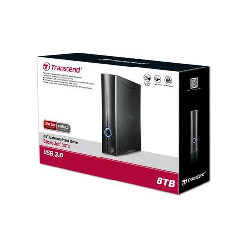 Фото: Зовнішній жорсткий диск Transcend StoreJet 35T3 8 ТБ чорний № 5 | KTC