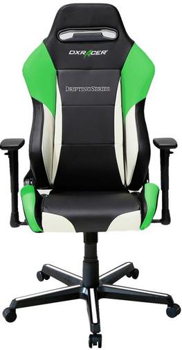 Крісло для геймерів DXRACER DRIFTING OH/DM61/NWE чорне з біло-зеленими вставками