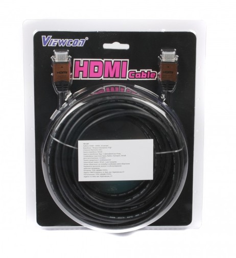Кабель Viewcon HDMI / HDMI 10m Black (VD 167-10м.)