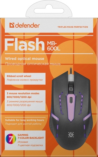 Миша Defender Flash MB-600L Black (52600)