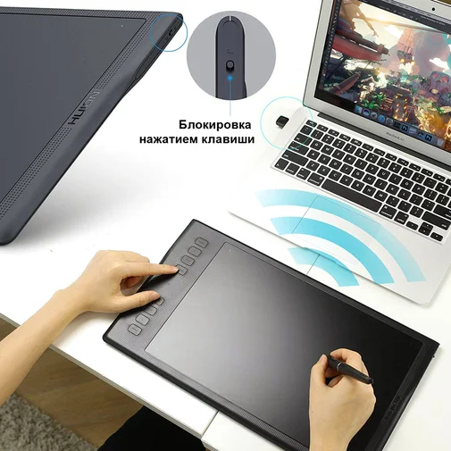 Фото: Графічний планшет Huion Inspiroy Q11K V2 + рукавичка (Q11KV2) № 15 | KTC