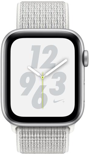 Смарт годинник Apple Watch Nike+ Series 4 GPS 44mm Silver Aluminium Case with Summit White Nike Sport Loop (MU7H2)