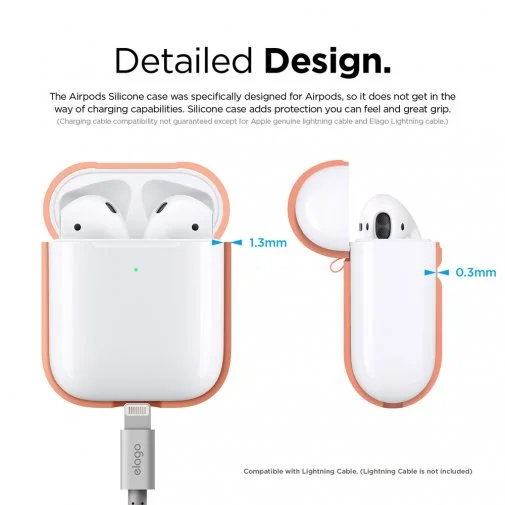 Фото: Чохол Elago for Airpods - A2 Silicone Case Peach with Wireless Charging № 10 | KTC