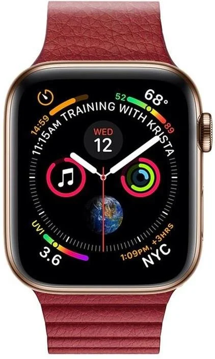 Фото: Ремінець HiC for Apple Watch 41/40/38mm - Leather Loop Band Red № 4 | KTC