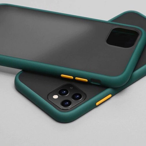 Чохол TPU for iPhone 11 Pro Max - Matte Color Dark Green/Orange