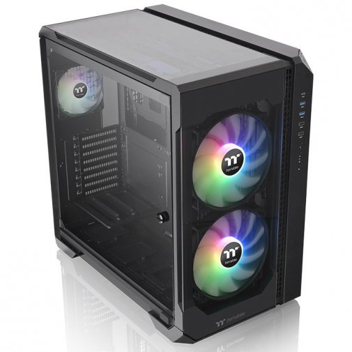 ATX, Thermaltake View 51 TG ARGB, NoPSU, Fan 1x12cm, 2x20cm, 2xUSB2.0, 2xUSB3.0, 1xType-C, Black, прозора бока стінка