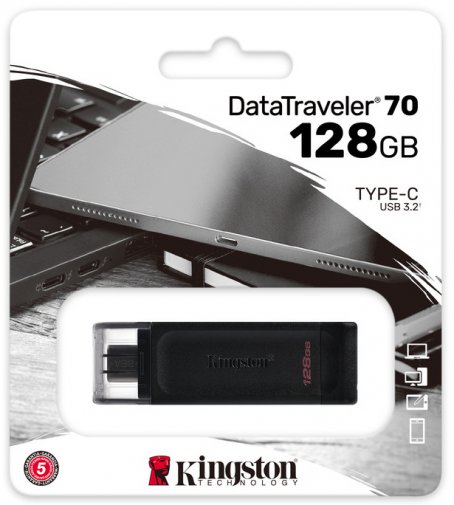 Флешка Type-C Kingston DataTraveler 70 128GB DT70/128GB Black