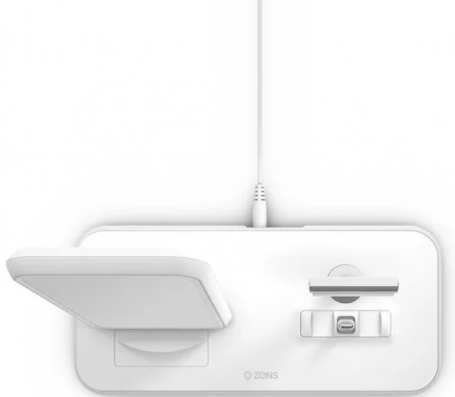 Фото: Бездротова зарядна станція Zens Stand with Dock Aluminium Wireless Charger White (ZEDC06W/00) № 7 | KTC
