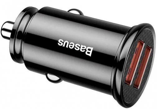 Фото: Автомобільний зарядний пристрій Baseus Circular Plastic A/A 30W Dual QC3.0 Black (CCALL-YD01) № 8 | KTC