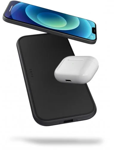 Фото: Бездротова зарядна станція Zens Dual 5 Coil Aluminium Wireless Charger with USB Black (ZEDC11B/00) № 9 | KTC