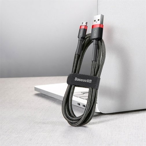 Кабель Baseus Cafule AM / Micro USB 1m Black/Red (CAMKLF-B91)