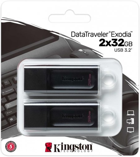 Флешка USB Kingston DataTraveler Exodia 32GB Black/White (DTX/32GB-2P)