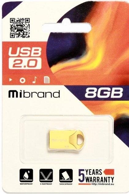 Флешка USB Mibrand Hawk 8GB Gold (MI2.0/HA8M1G)