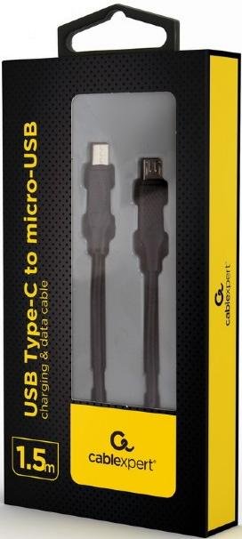 Кабель Cablexpert Type-C / Micro USB 1.5m Black (CC-USB2-CMMBM-1.5M)