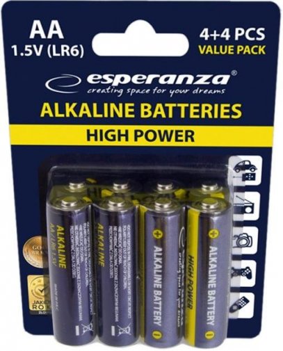 Батарейка Esperanza AA Baterie Alkaliczne (BL/8) (EZB103)