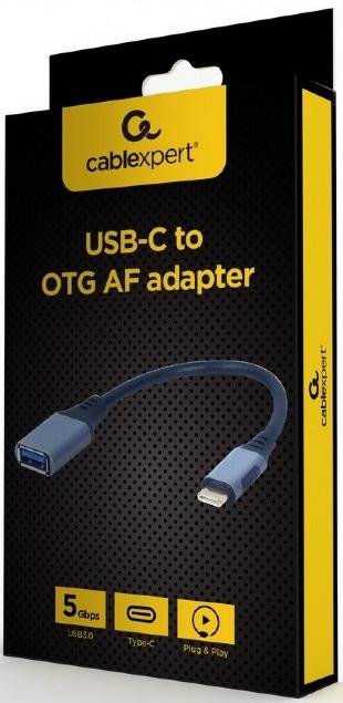 Дата кабель Cablexpert AM / Type-C 0.15m Gray (A-USB3C-OTGAF-01)