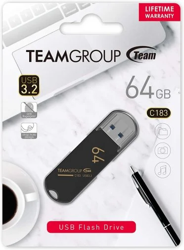 Фото: Флешка USB Team C183 64GB Black (TC183364GB01) № 7 | KTC