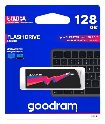 Флешка USB GOODRAM Click 128GB Black (UCL3-1280K0R11)