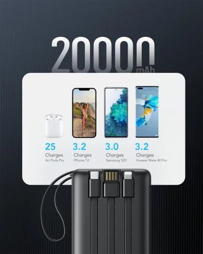 Фото: Батарея універсальна Veger C20 20000mAh Black (C20 Black) № 14 | KTC