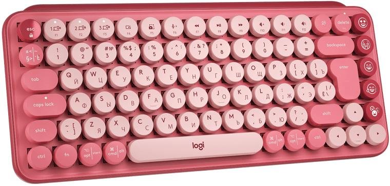 Клавіатура компактна Logitech Pop Wireless Heartbreaker Rose (920-010718)