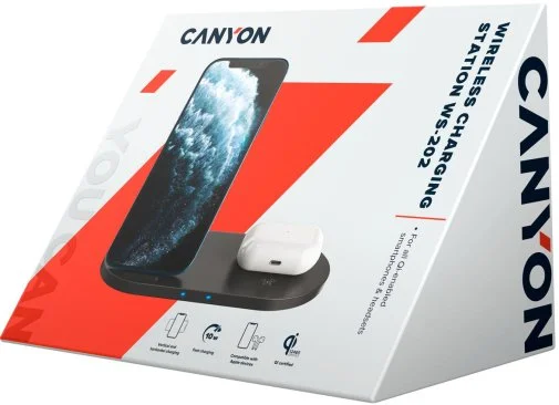 Фото: Бездротова зарядна станція Canyon WS-202 2in1 10W Black (CNS-WCS202B) № 8 | KTC