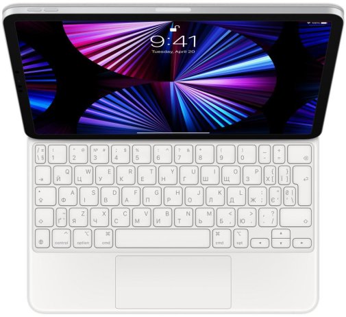 Чохол-клавіатура Apple Magic Keyboard for iPad Pro 11-inch 3gen and iPad Air 5gen - Ukrainian - White (MJQJ3UA/A)