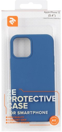 Чохол 2E for Apple iPhone 12 Mini - Liquid Silicone Cobalt Blue (2E-IPH-12-OCLS-CB)