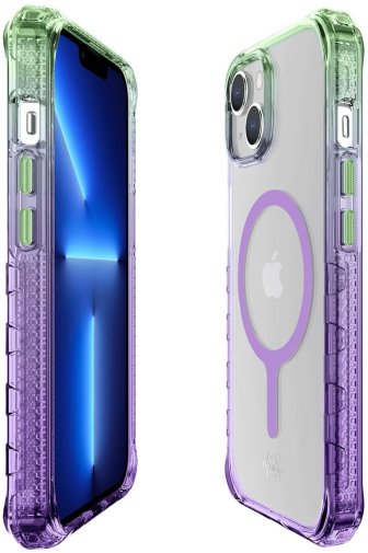 Чохол iTSkins for iPhone 14/13 SUPREME R PRISM with MagSafe light green and light purple (AP4N-SUPMA-LGLP)