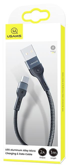 Кабель Usams US-SJ450 U55 AM / MicroUSB 1m Black (SJ450USB01)