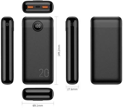 Фото: Батарея універсальна Veger L20S 20000mAh LCD Quick Charge PD 20W Black (VP2039PD) № 5 | KTC