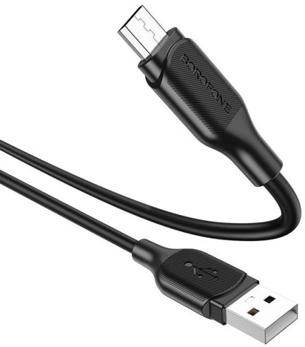  Кабель BOROFONE BX42 2.4A AM / Micro USB 1m Black (BX42MB)