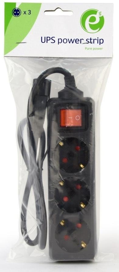 Мережевий фільтр EnerGenie EG-PSU3-01 3/0.6m Black