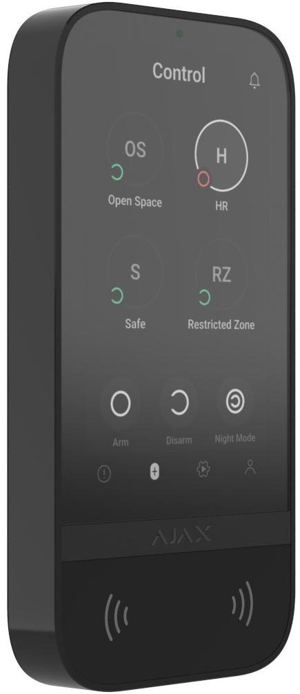 Бездротова сенсорна клавіатура Ajax KeyPad TouchScreen (8EU) Black