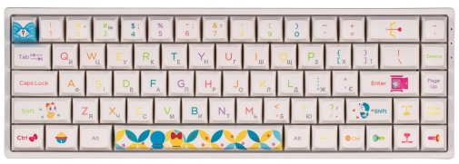 Клавіатура Akko 3068B Doraemon Rainbow 68Key CS Jelly Pink RGB ENG/UKR White (6925758617383)
