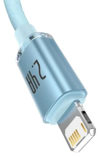 Фото: Кабель Baseus Crystal Shine Series 2.4A AM / Lightning 2m Sky Blue (CAJY001203) № 10 | KTC