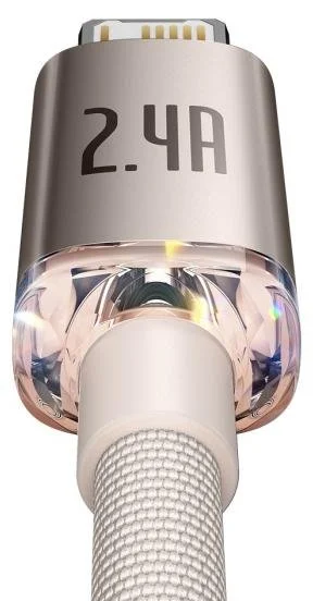 Фото: Кабель Baseus Crystal Shine Series 2.4A AM / Lightning 2m Pink (CAJY001204) № 10 | KTC